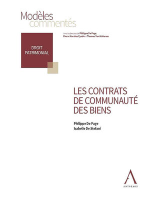cover image of Les contrats de communauté des biens
